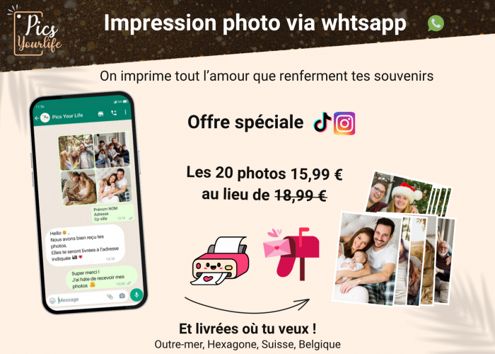 Offre promo impression photos via whtsapp pics your life